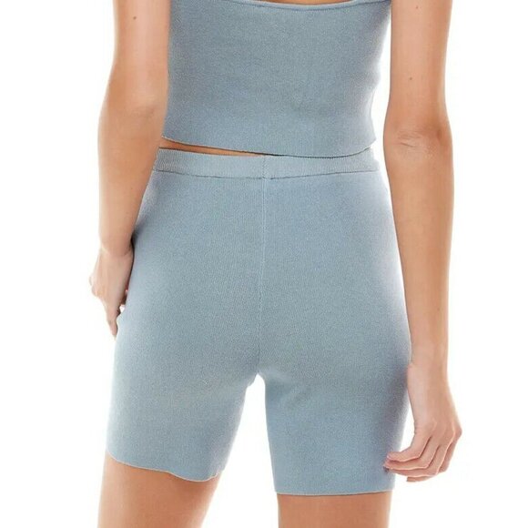 WAYF Bnwot Womens Blue Knit "Luke" Biker Shorts - Picture 2 of 9